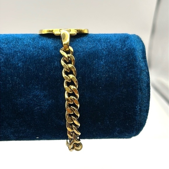 Taurus Bracelet Curb Chain MCM  Unisex Bracelet Gold tone vintage - Picture 4 of 13